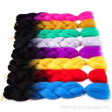 Aisi Beauty Topselling Wholesale Cheap Vendor Ombre Color Jumbo Box Braid Twist Synthetic Crochet Braiding Hair Extensions